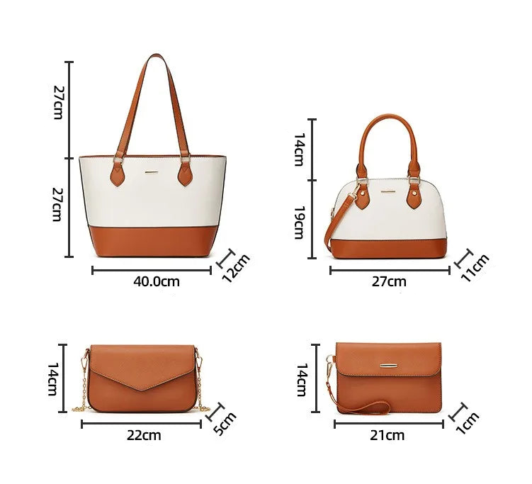 Sac Cabas Camille – Ensemble 4-en-1 Femme Chic & Polyvalent Sac Cabas