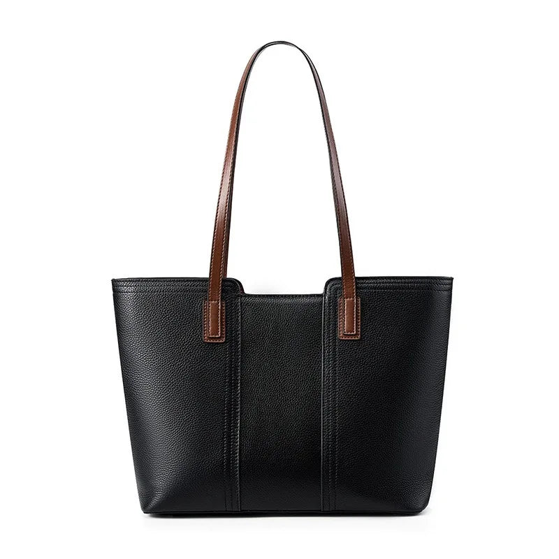 Sac Cabas Clara – Sac Femme Chic en Cuir Souple Noir / Cuir Véritable Sac Cabas