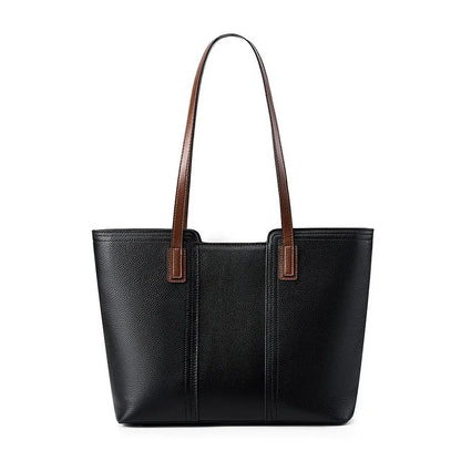Sac Cabas Clara – Sac Femme Chic en Cuir Souple Noir / Cuir Véritable Sac Cabas