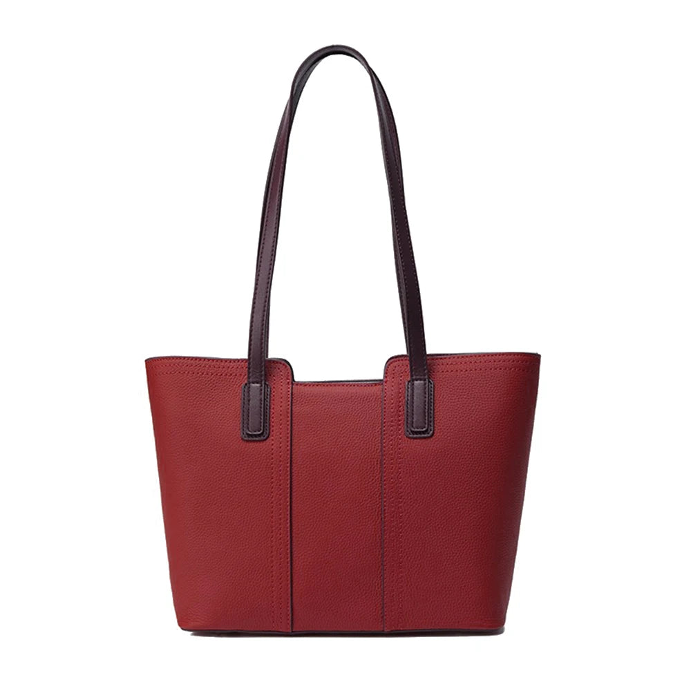 Sac Cabas Clara – Sac Femme Chic en Cuir Souple Rouge / Cuir Véritable Sac Cabas