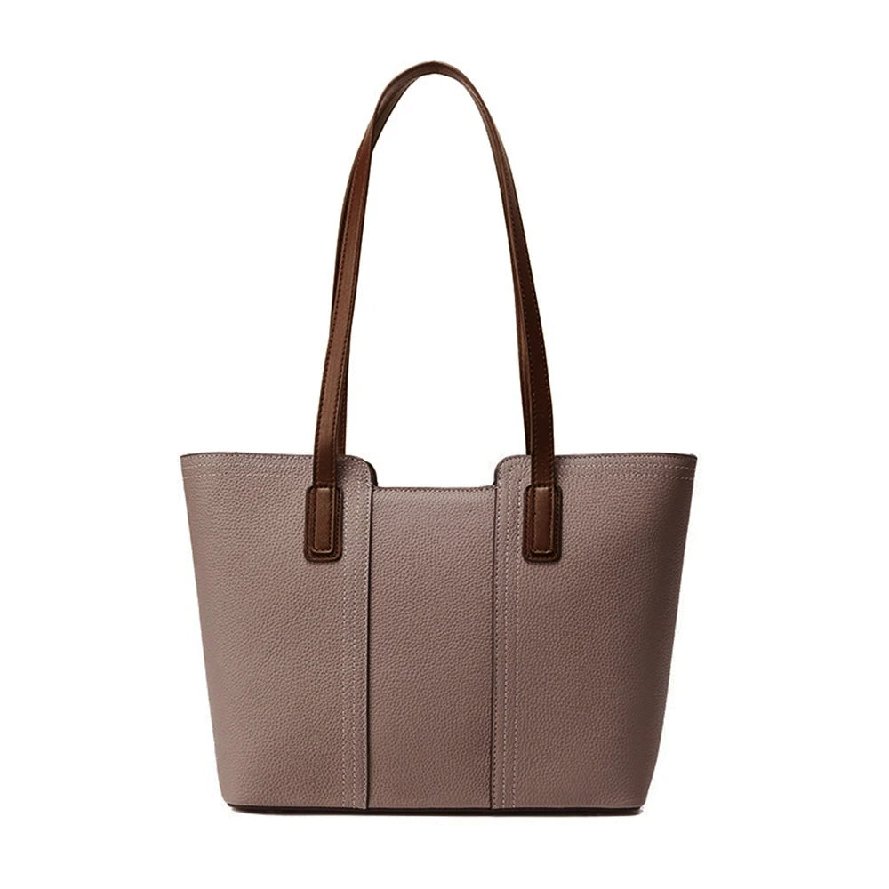 Sac Cabas Clara – Sac Femme Chic en Cuir Souple Taupe / Cuir Véritable Sac Cabas