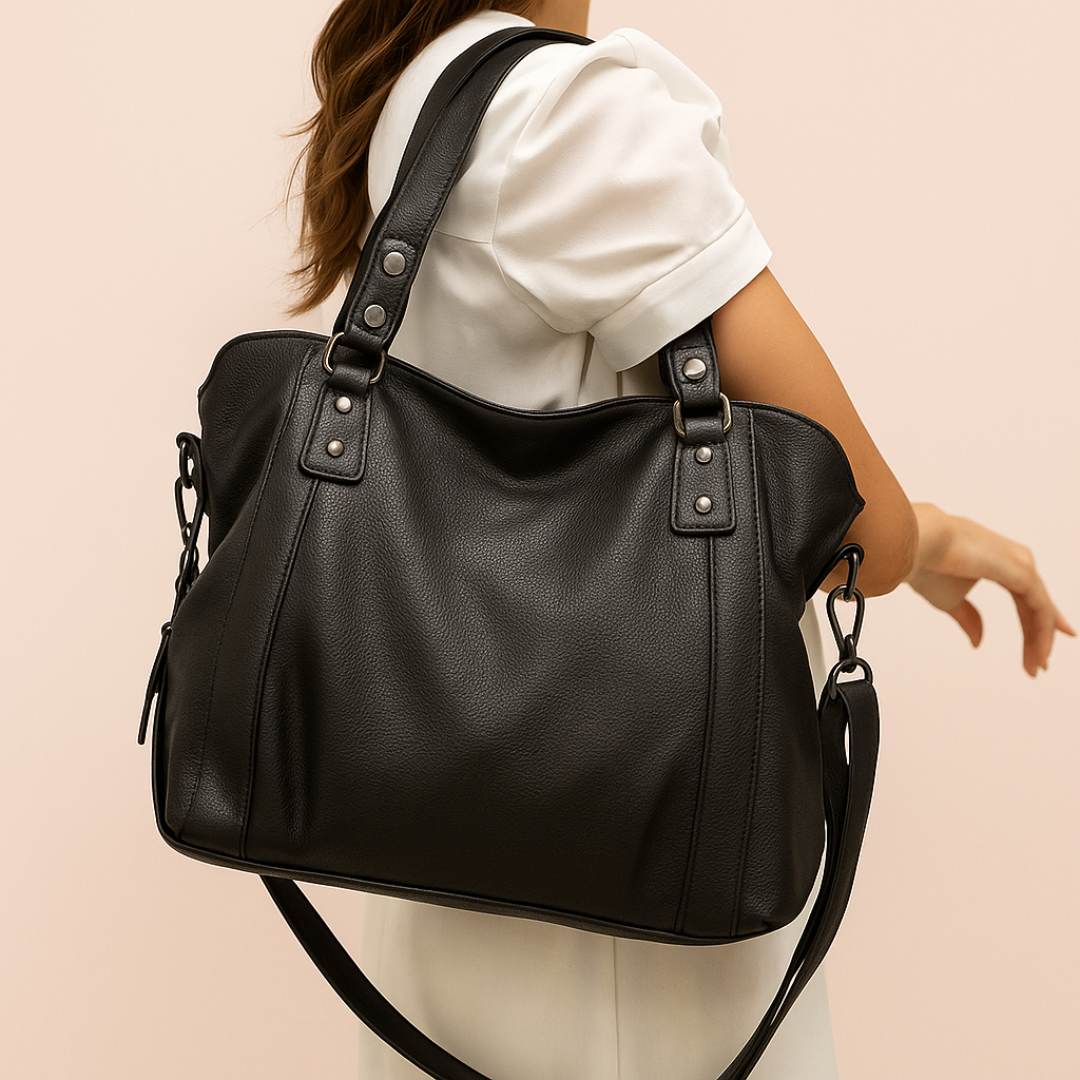 Sac Cabas Cuir Isa – Élégant, Noir et Grand Format Sac Cabas