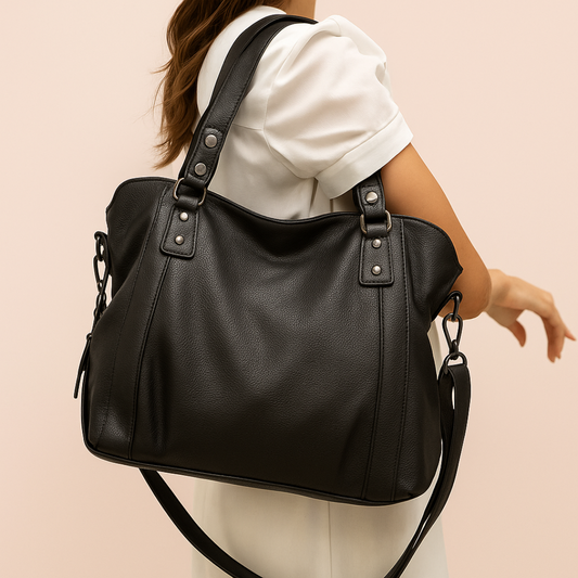 Sac Cabas Cuir Isa – Élégant, Noir et Grand Format Sac Cabas