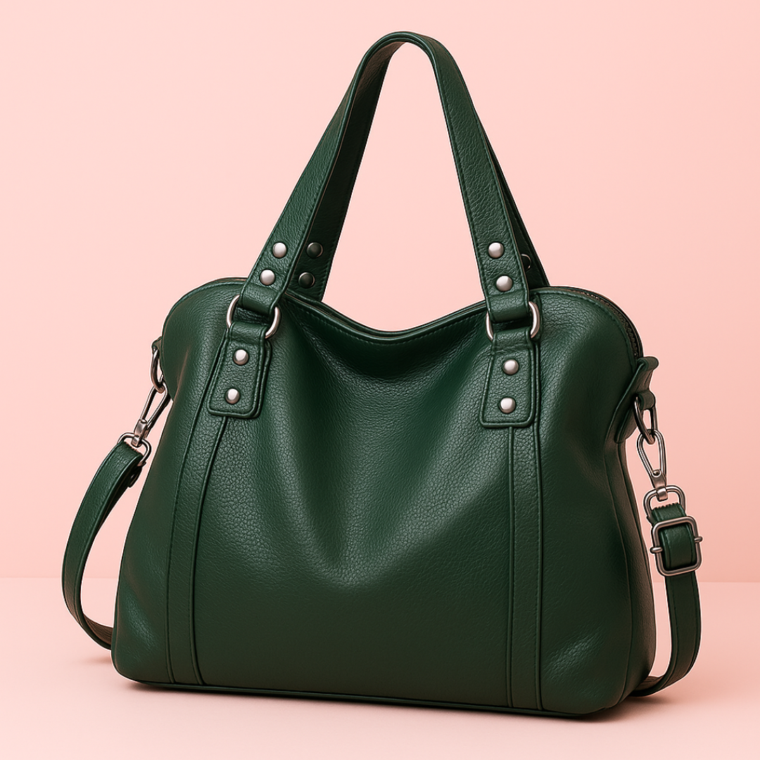 Sac Cabas Cuir Isa – Élégant, Noir et Grand Format Vert / Cuir PU Souple Sac Cabas