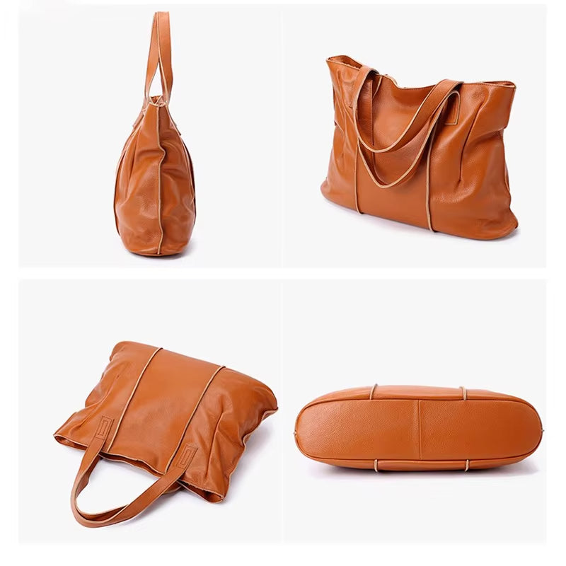 Sac Cabas Cuir Souple Femme – Grand Format et Couleurs Tendance Sac Cuir Femme