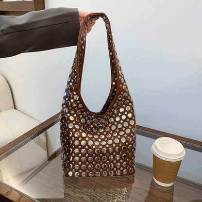 Sac Cabas Cuir Vegan Femme Mila | Sac Cabas Luxe Pas Cher Café / Cuir Vegan