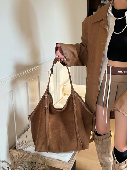 Sac Cabas en Daim Kim | Cabas Daim Souple Chic & Tendance Sac Cabas