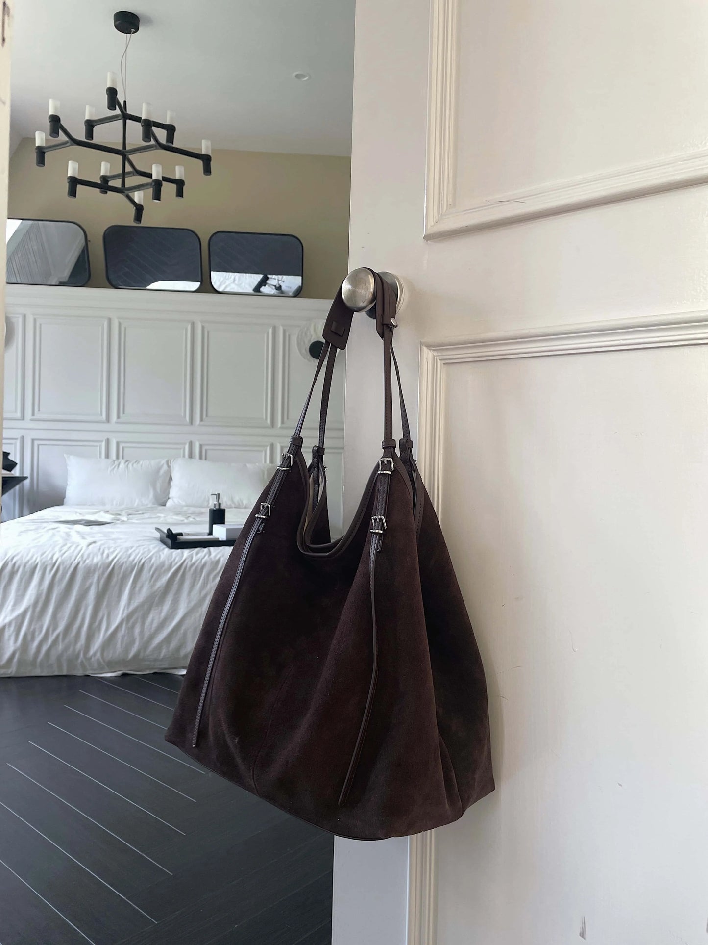 Sac Cabas en Daim Kim | Cabas Daim Souple Chic & Tendance Sac Cabas