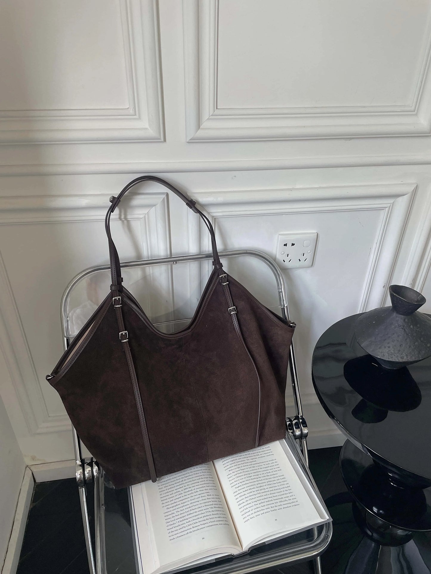 Sac Cabas en Daim Kim | Cabas Daim Souple Chic & Tendance Sac Cabas
