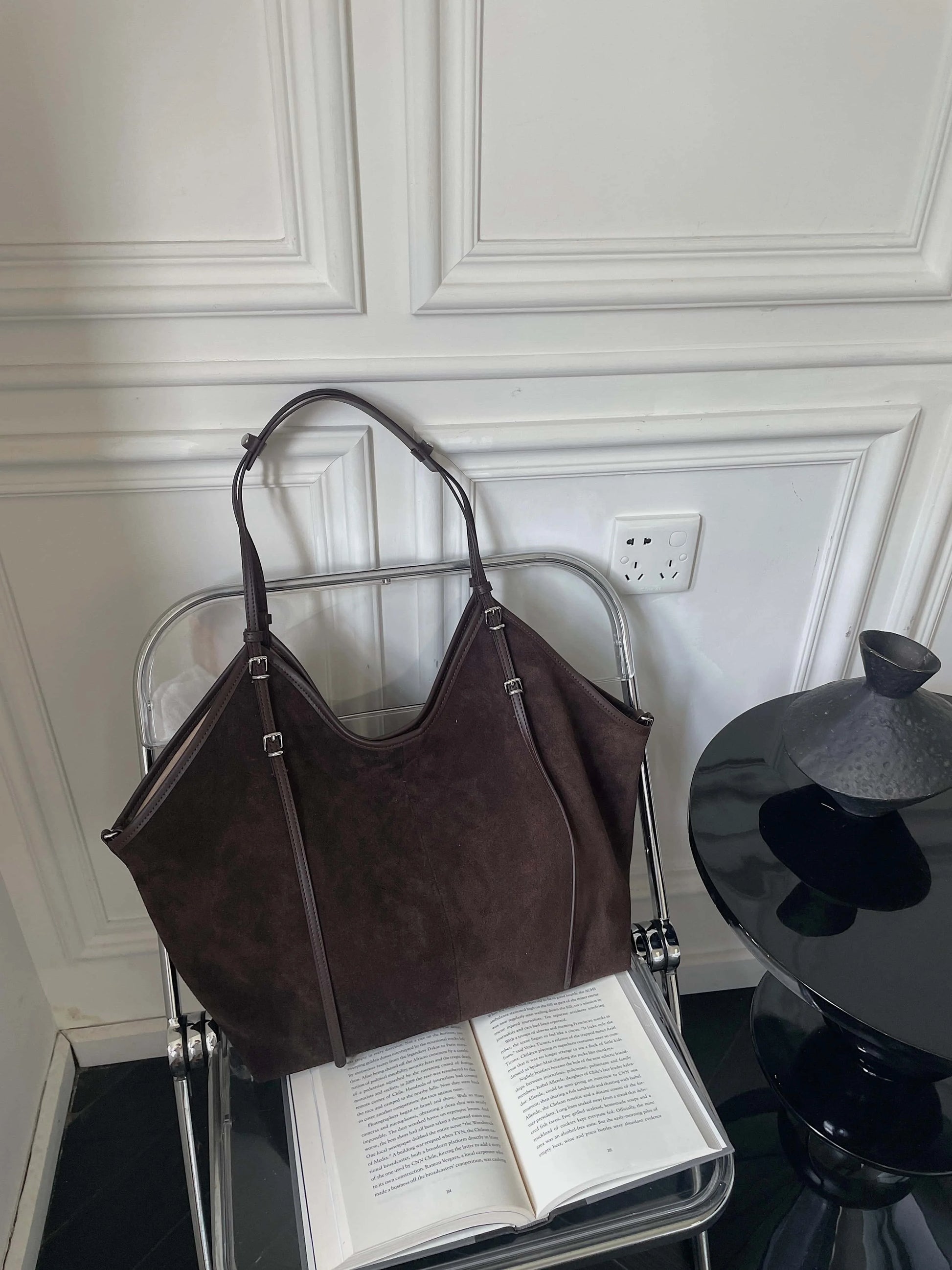 Sac Cabas en Daim Kim | Cabas Daim Souple Chic & Tendance Sac Cabas