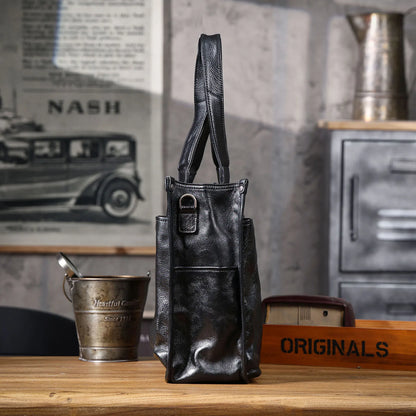 Sac Cabas Homme Cuir Nolan | Sac Travail Homme Élégant Noir / Cuir de Vache