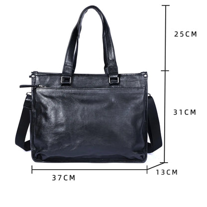 Sac Cabas Homme Cuir Nolan | Sac Travail Homme Élégant Noir / Cuir de Vache