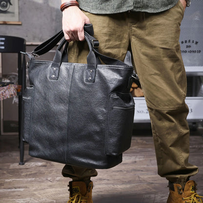 Sac Cabas Homme Cuir Ordinateur | Grand Format Travail Élégant Sac Cuir