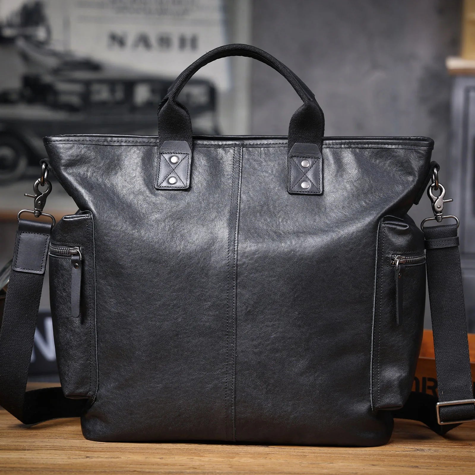 Sac Cabas Homme Cuir Ordinateur | Grand Format Travail Élégant Sac Cuir
