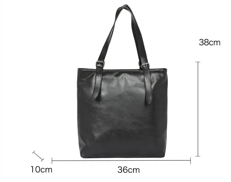 Sac Cabas Homme Léger | Urbain & Quotidien Moderne Noir / Cuir Vegan