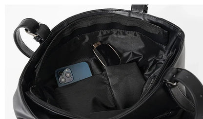 Sac Cabas Homme Léger | Urbain & Quotidien Moderne Noir / Cuir Vegan