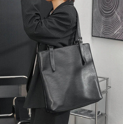 Sac Cabas Homme Léger | Urbain & Quotidien Moderne Noir / Cuir Vegan