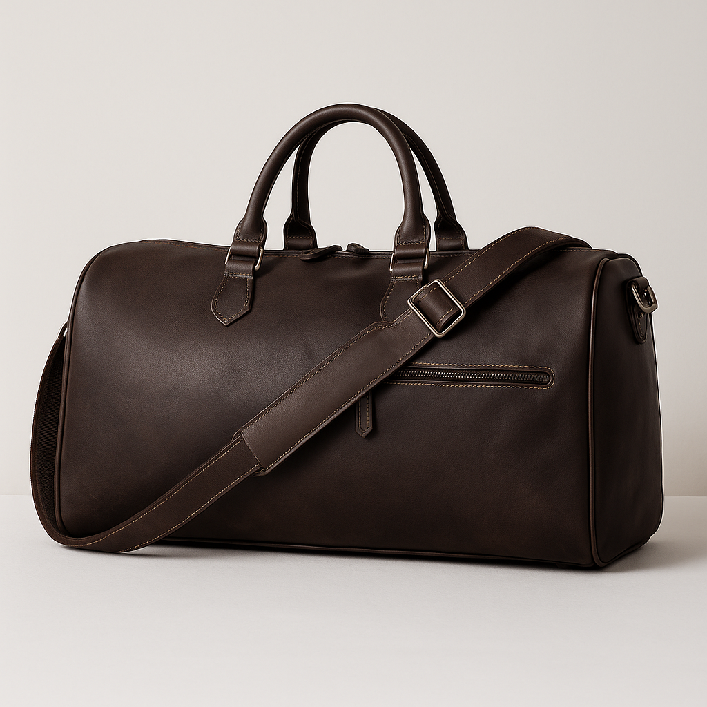 Sac de Voyage Homme Cuir Naim | Cabine Minimaliste Marron Foncé / Cuir / Homme Sac de voyage