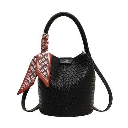 Sac Cuir Seau Esme | Élégance Tressée & Style en Tendance Noir / Cuir Vegan Sac Cuir Femme