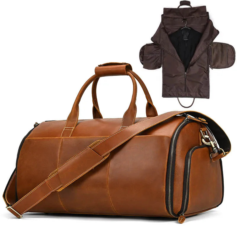 Sac de Voyage Costume Homme Cuir Gabriel | Business 48h Camel / Cuir Véritable