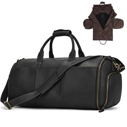 Sac de Voyage Costume Homme Cuir Gabriel | Business 48h Noir / Cuir Véritable