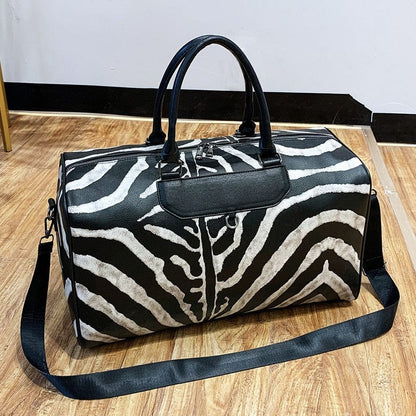 Sac de voyage Cuir Femme Elena | La Casa du Cuir Noir/Blanc / Cuir (PU) / Femme Sac de voyage