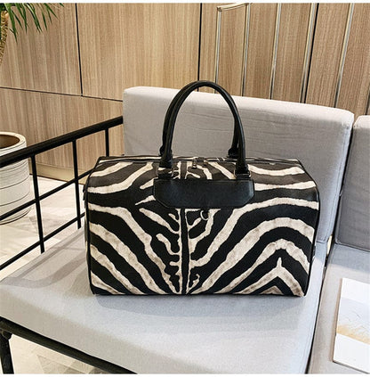 Sac de voyage Cuir Femme Elena | La Casa du Cuir Noir/Blanc / Cuir (PU) / Femme Sac de voyage