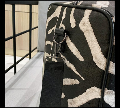 Sac de voyage Cuir Femme Elena | La Casa du Cuir Noir/Blanc / Cuir (PU) / Femme Sac de voyage