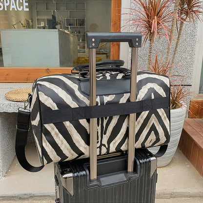 Sac de voyage Cuir Femme Elena | La Casa du Cuir Noir/Blanc / Cuir (PU) / Femme Sac de voyage