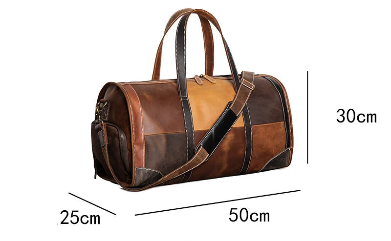 Sac de Voyage de Luxe Femme – Cuir Patchwork Élégant et Pratique Patchwork