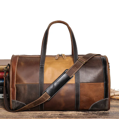 Sac de Voyage de Luxe Femme – Cuir Patchwork Élégant et Pratique Patchwork
