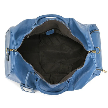 Sac de Voyage Femme Cuir Bleu & Violet – Compartiment Chaussures Sac de voyage