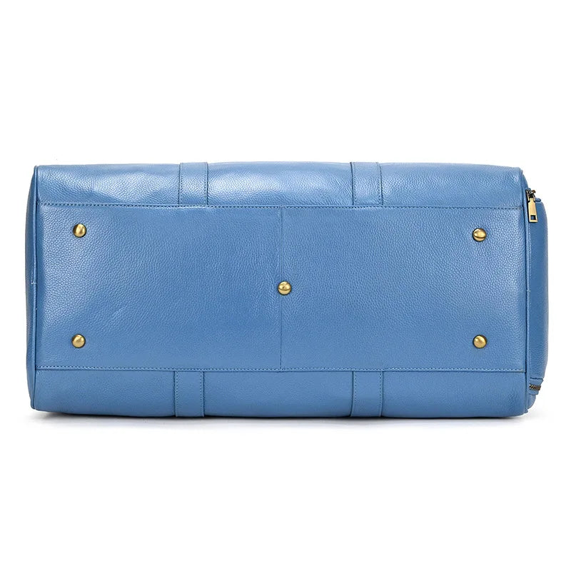 Sac de Voyage Femme Cuir Bleu & Violet – Compartiment Chaussures Sac de voyage