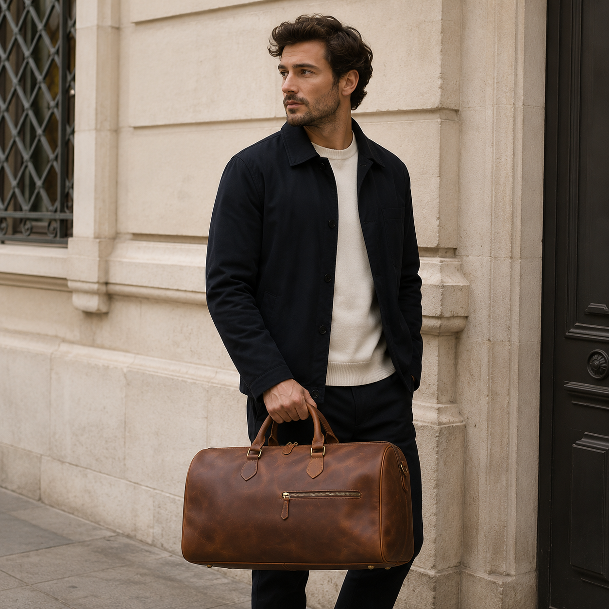 Sac de Voyage Homme Cuir Naim | Cabine Minimaliste Sac de voyage