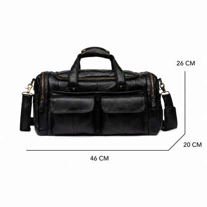 Sac de Sport Cuir Homme Léandre | Multi-Poches Premium Sac de voyage