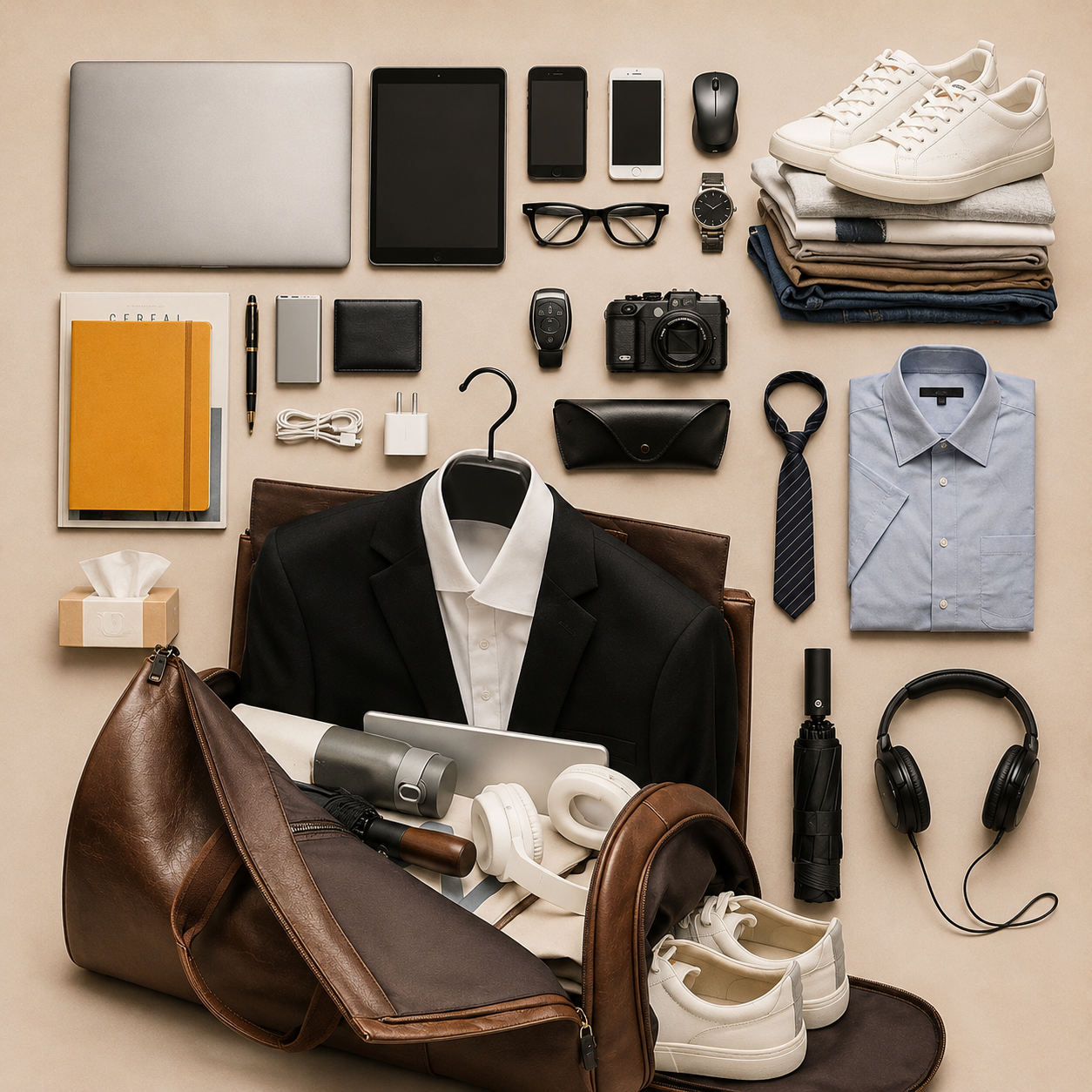 Sac de Voyage pour Costume Homme Marcel – Format 48h Sac de voyage