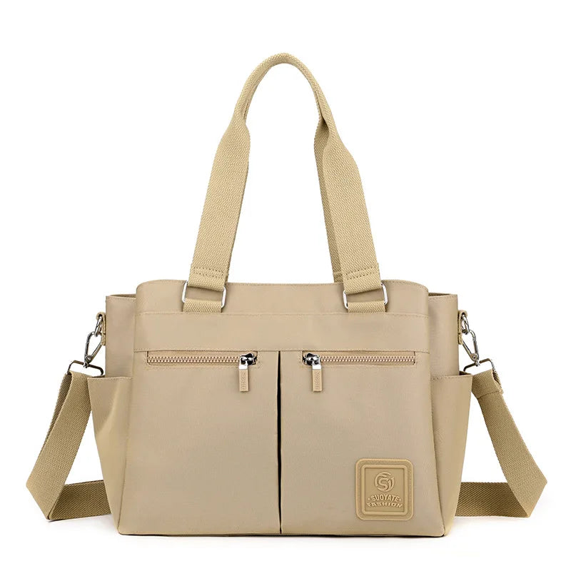 Sac Étudiante Hana – Sac Japonais Lycée Multipoches Khaki / Nylon Sac Cabas