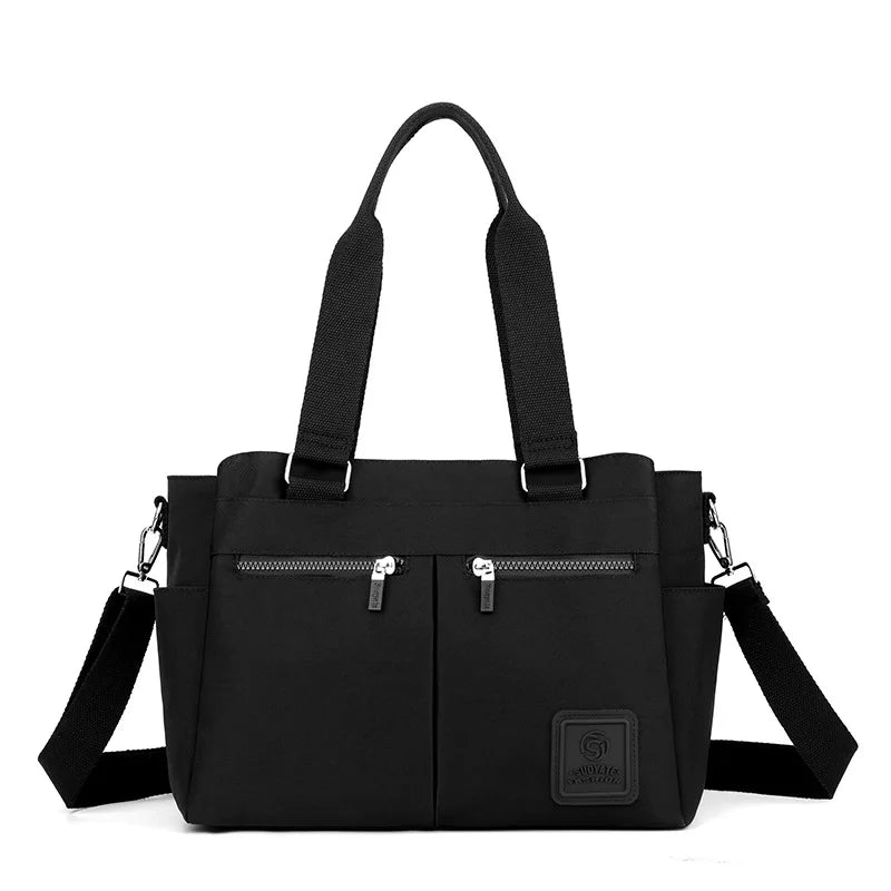 Sac Étudiante Hana – Sac Japonais Lycée Multipoches Noir / Nylon Sac Cabas