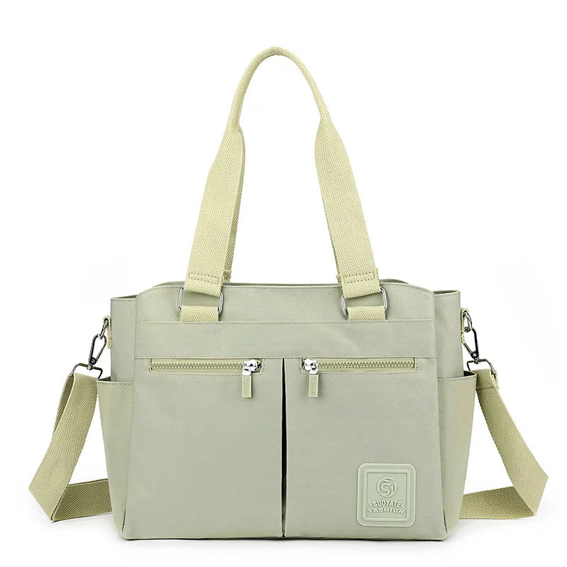 Sac Étudiante Hana – Sac Japonais Lycée Multipoches Vert / Nylon Sac Cabas