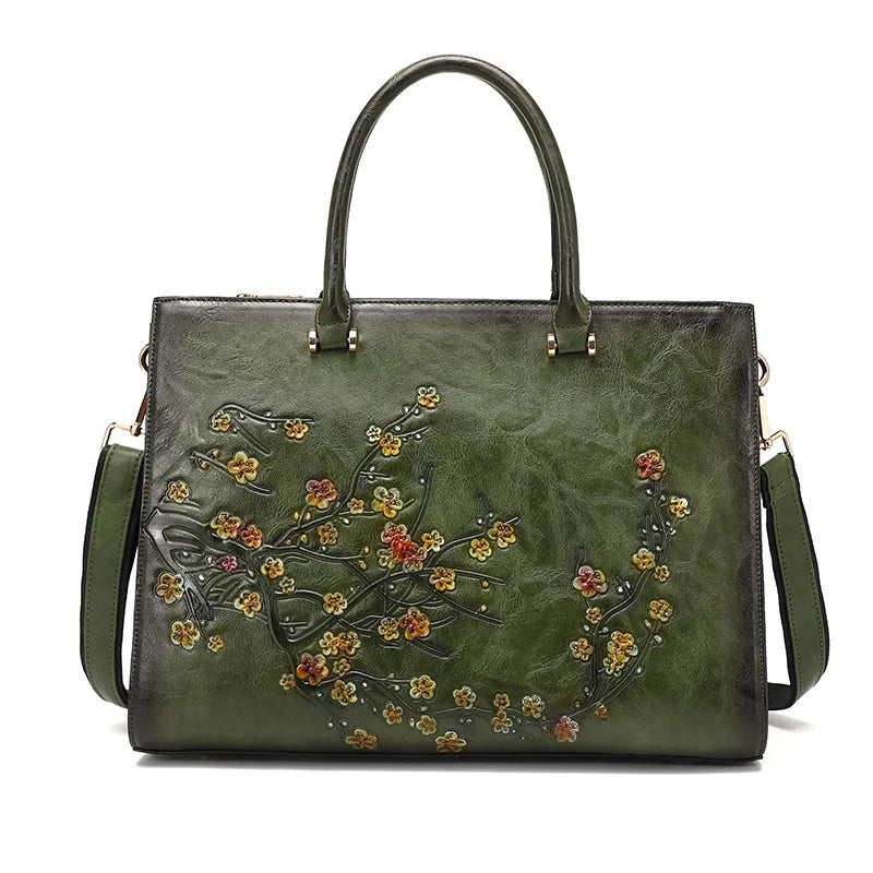 Sac Femme Ordinateur 14 Pouces Muriel – Élégant, Sécurisé & Tendance Vert / Cuir Vegan Sac Ordinateur