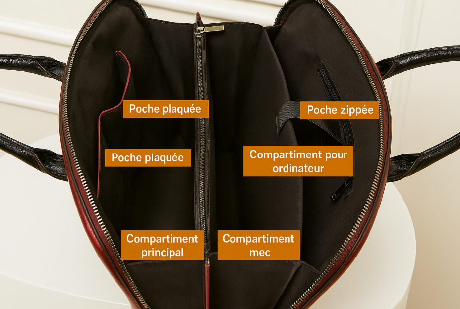 Sac Ordinateur Cuir femme Zélie – Élégant, 14” & Original Sac Ordinateur