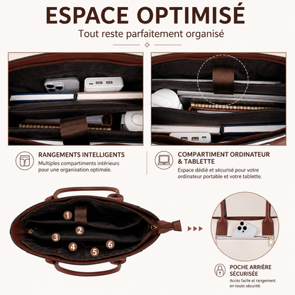 Sac Ordinateur Femme Amélie | Élégant & Compatible PC 15,6"