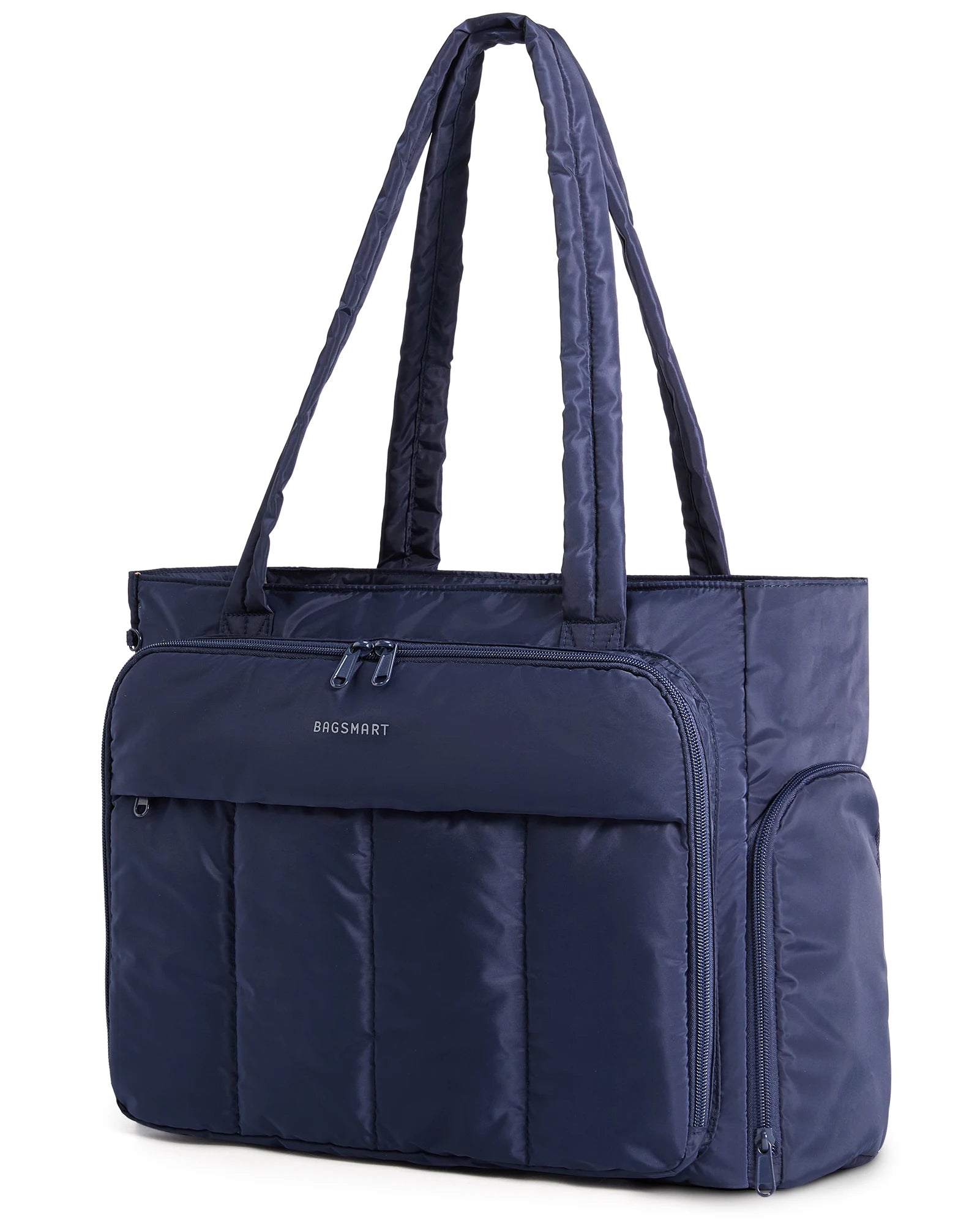 Sac Ordinateur Maya – Grand Sac de Cours Femme 15,6” Bleu Marine / Nylon Sac Cabas