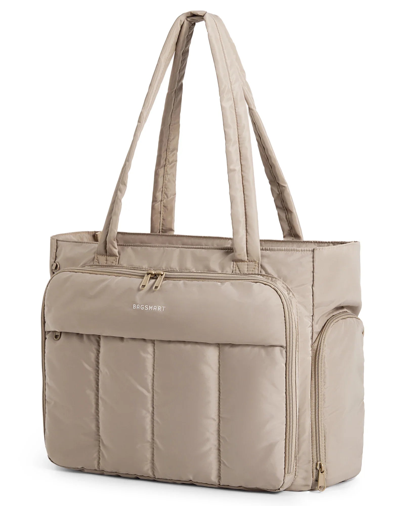 Sac Ordinateur Maya – Grand Sac de Cours Femme 15,6” Khaki / Nylon Sac Cabas