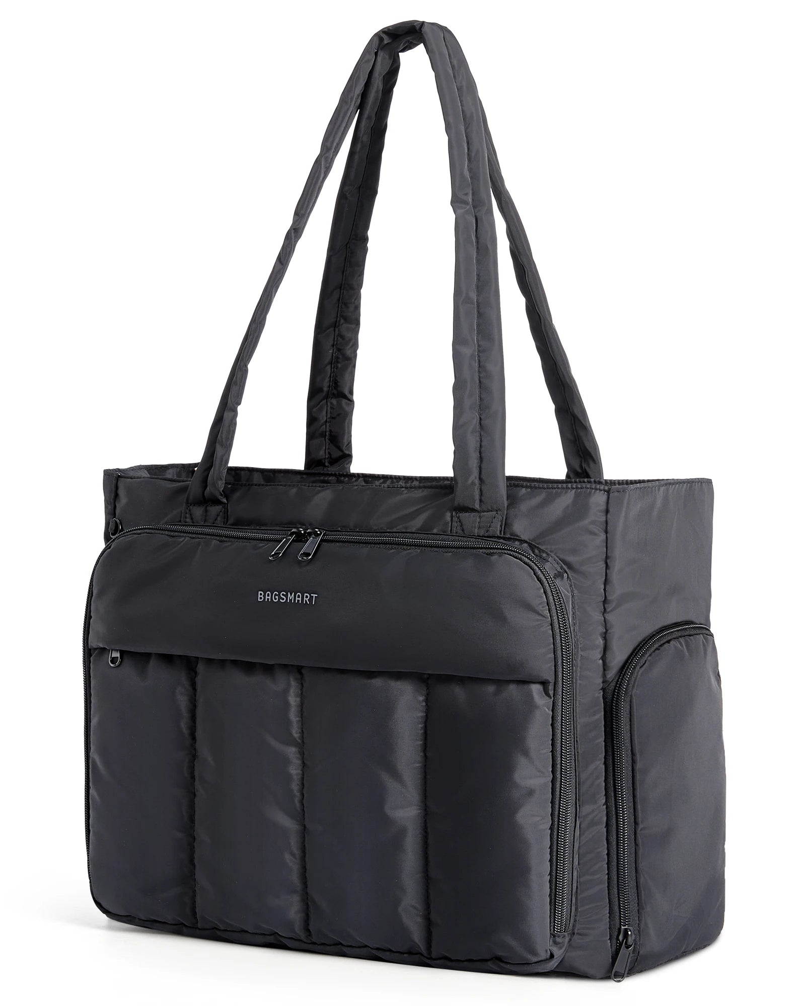 Sac Ordinateur Maya – Grand Sac de Cours Femme 15,6” Noir / Nylon Sac Cabas