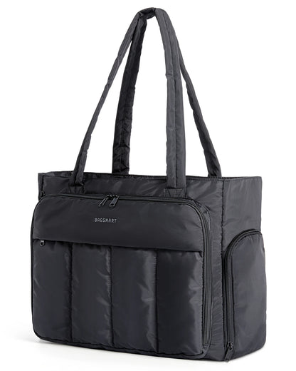 Sac Ordinateur Maya – Grand Sac de Cours Femme 15,6” Noir / Nylon Sac Cabas