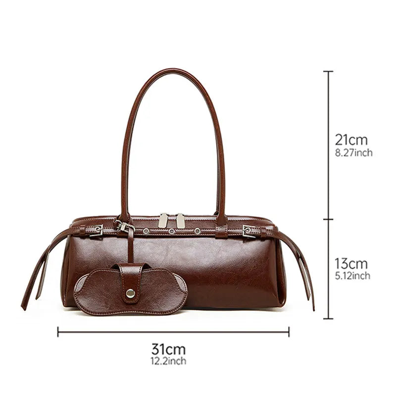 Sac Porté Épaule Cuir Souple Emma | Sac Baguette Tendance sac à main