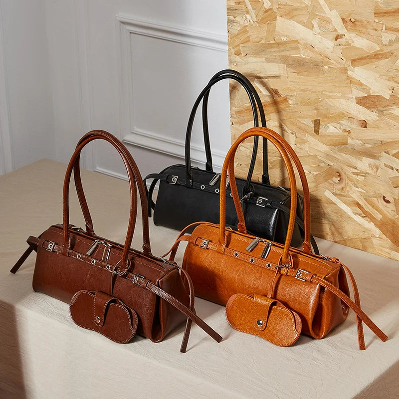 Sac Porté Épaule Cuir Souple Emma | Sac Baguette Tendance sac à main