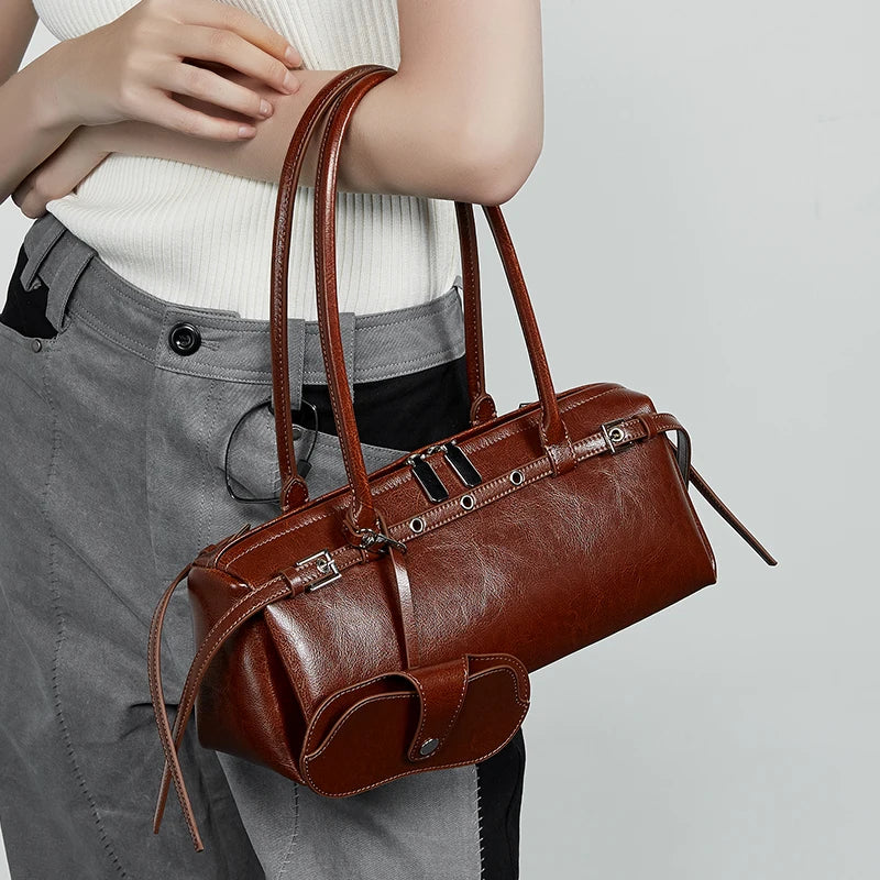 Sac Porté Épaule Cuir Souple Emma | Sac Baguette Tendance sac à main