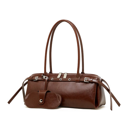 Sac Porté Épaule Cuir Souple Emma | Sac Baguette Tendance Café / Cuir sac à main